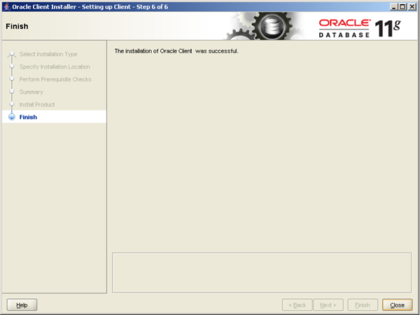 5. Installation InstantClient Install Finish
