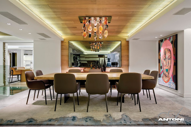 Picture of wooden table in the dining room