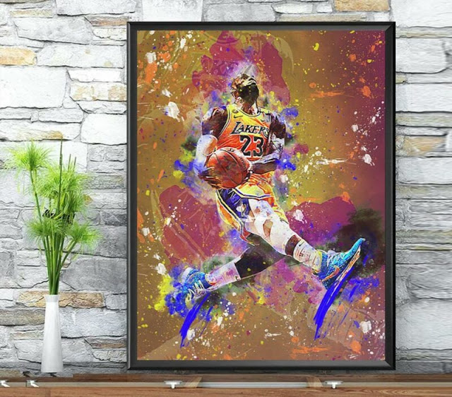 NBA LeBron James Lakers Mixed Poster