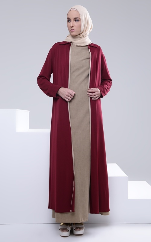 Style Baju Gamis Model Cardigan Wanita Panjang dan Pendek 