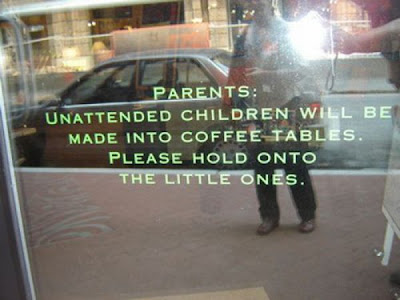 Funny Signs about Unattended Kids Seen On www.coolpicturegallery.net