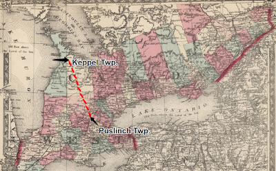 Climbing My Family Tree: Representational Map of George Graham's walk in 1856, 