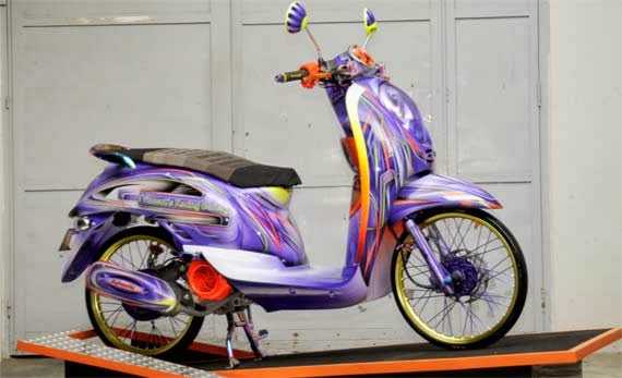  Modifikasi Honda Scoopy Airbrush Ungu Modifikasi Honda 