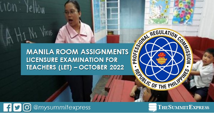 Manila/NCR Room Assignments for October 2022 LET out
