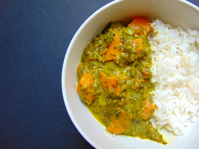 Curry de butternut aux épinards spinach squash