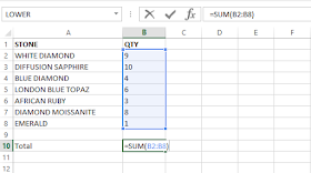 Sum function with range