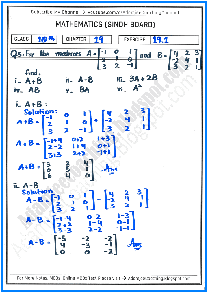 matrices-and-determinants-exercise-19-1-mathematics-10th