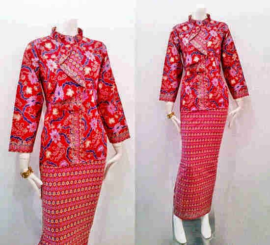  Model  Baju Batik  Pramugari  Motif Mawar Batik  Bagoes Solo