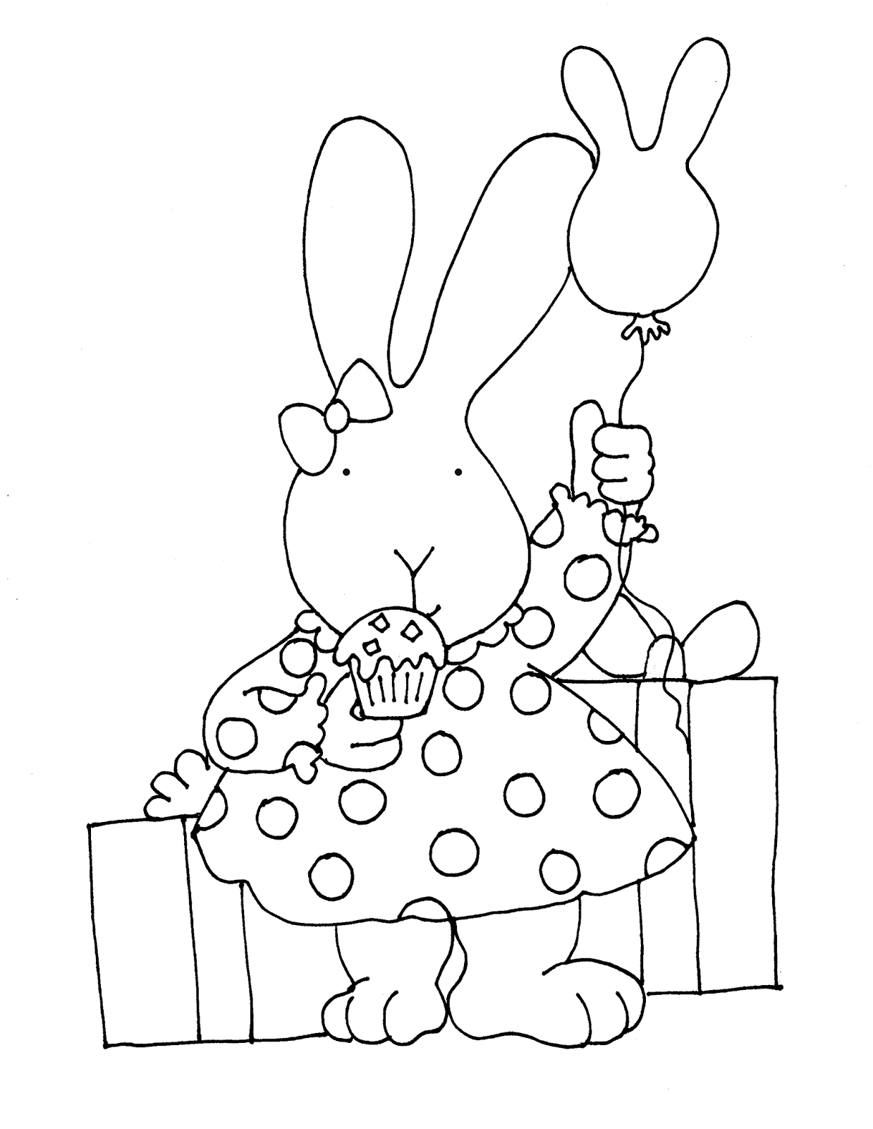 Free Dearie Dolls Digi Stamps: Happy Birthday Bunny!