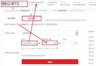 Cara Wd Coin BEC di Okex