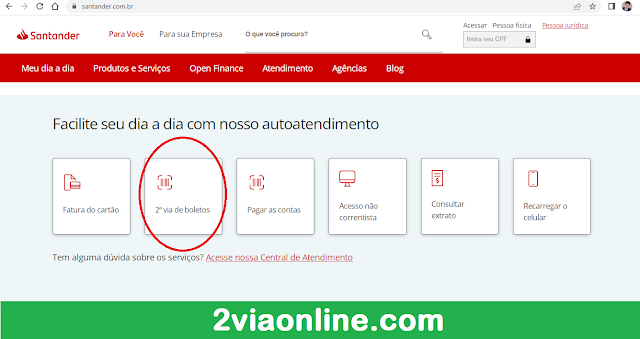2Via Boleto Santander: Financiamentos, Crédito Imobiliário, Seguros