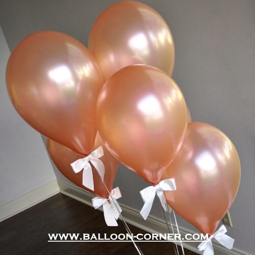 Balon Latex Metalik 12 Inch Warna Rose Gold (NEW COLOUR)