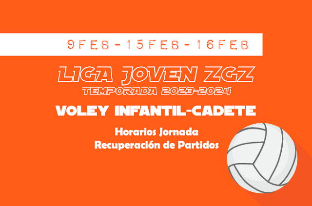 VOLEY INFANTIL-CADETE: Horarios Jornadas de Recuperación de Partidos