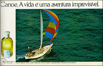 colonia Canoe - Dana, cosméticos, perfume; década de 70. os anos 70; propaganda na década de 70; Brazil in the 70s, história anos 70; Oswaldo Hernandez;