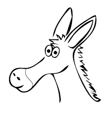 Happy Donkey Cartoon Characters Coloring Pages