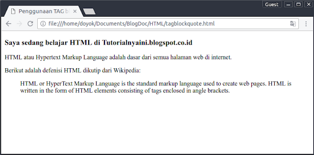 tag blockquote html