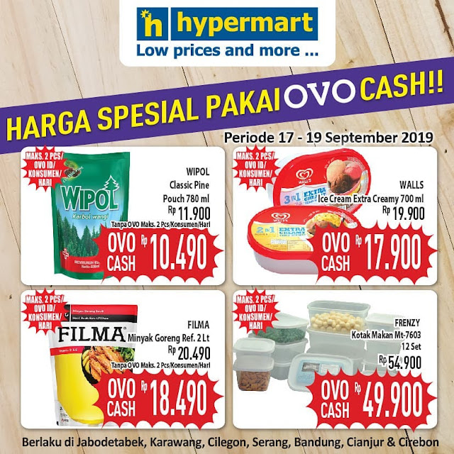 #Hypermart - #PromoHarga Produk Spesial Beli Pakai OVO Cash (s.d 19 Sept 2019)
