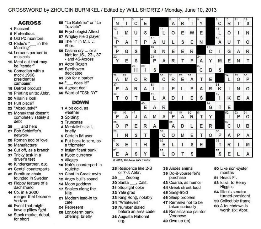 The New York Times Crossword in Gothic: 06.10.13 — PA PA