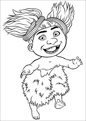 Personaje de Pelicula Animada Los Croods para Colorear y Pintar