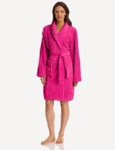 <br />Seven Apparel Hotel Spa Collection Popcorn Jacquard Bath Robe, Dark Pink