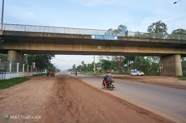 The friendship bridge (a car border) between Laos and Thailand 