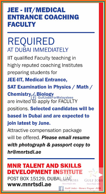 Dubai Urgent Job requirement