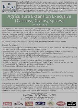 Agriculture Extension Executive at Renuka Foods