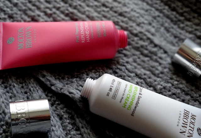 Molton Brown Pink Pepperpod, Coco & Sandalwood Replenishing Hand Creams Review, Photos