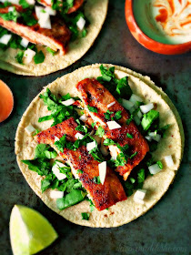 Most Popular: Spicy Salmon & Spinach Tacos from La Cocina de Leslie #recipe #SecretRecipeClub