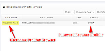 username password proktor browser