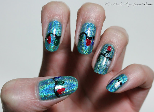 Christmas Light Nail Design