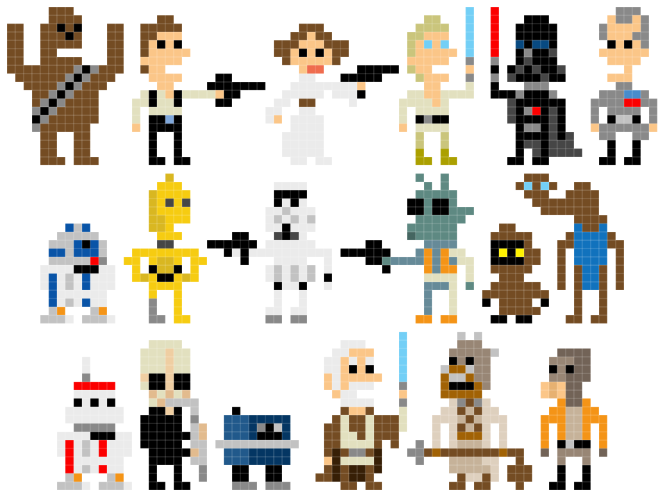 Minecraft Pixel Art Building Ideas The Star Wars Pixel Art Collection By Andy Rash