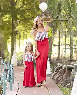 Compre Vestido Largo De La Nueva Borla De Madre E Hija Vestido Largo De La Mamá Y El Bebé De Las Mujeres Vestido Sin Mangas Con Cordones  Compre Roupas De Família De Verão Mãe Filha Vestidos Mãe E Filha Academia Naval Dress Roupas Combinando Vestido Para Crianças E Mulheres Presente