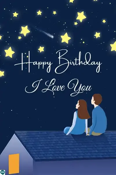 happy birthday i love you images with couple starring stars