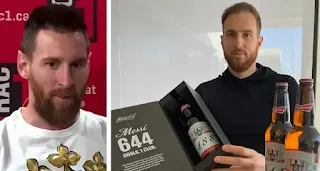 Messi respond to Jan Oblak message after receiving a few bottles of beer for surpassing pele's record