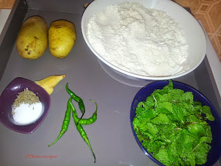 Aloo pudina paratha(Potato and fresh mint paratha)