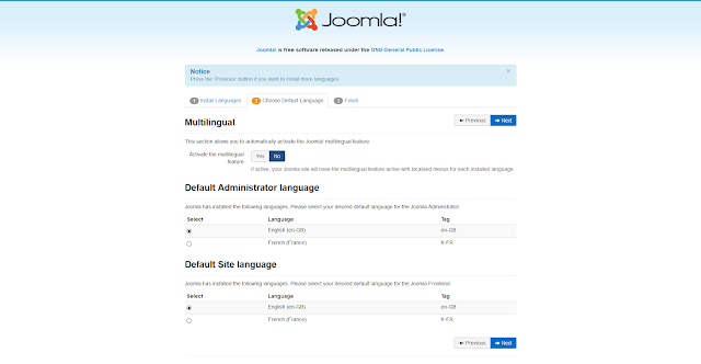 Make your choices for default languages