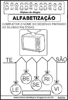 Formação de palavras-atividades alfabetização