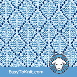 Eyelet Lace 56: Kite | Easy to knit #knittingetitches #eyeletlace