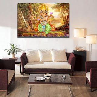 Ganesha Paintings Modern Art on Canvas