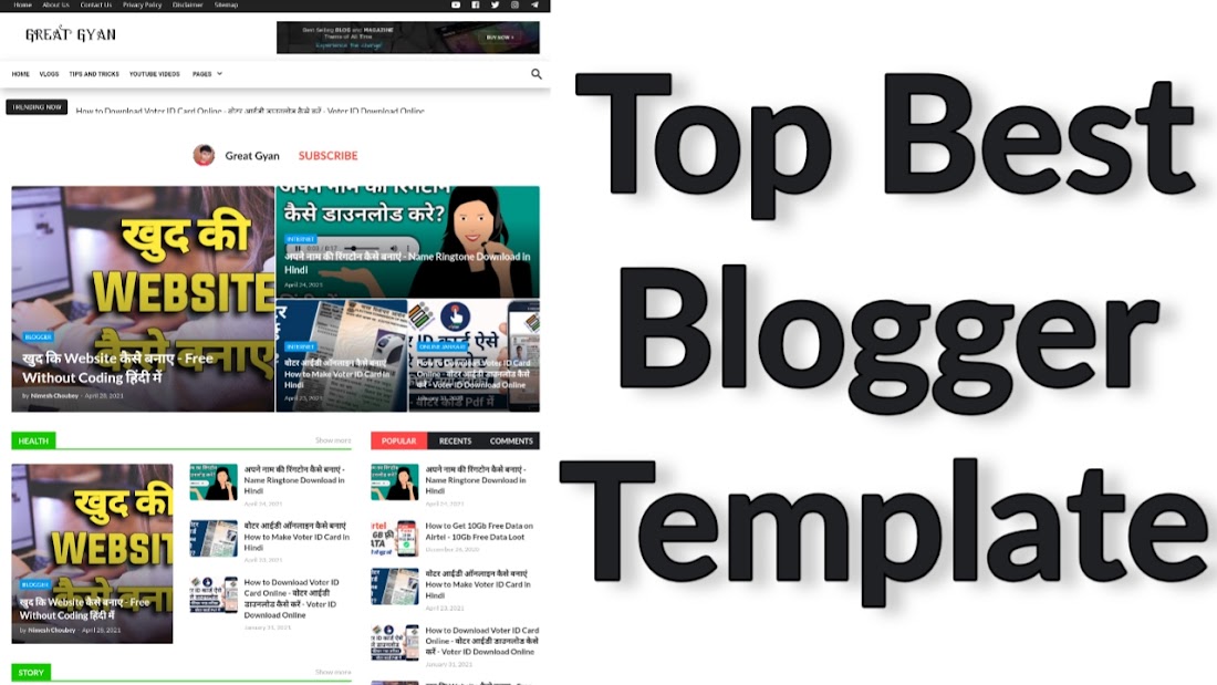 Best Free Template For Blogger - Top Blogger Theme