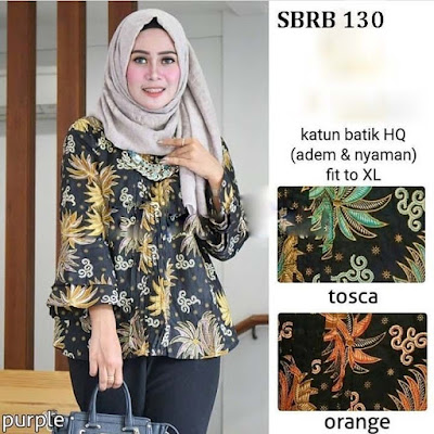 Contoh Baju Batik Kerja Wanita Baju Batik Kantor Rok Batik Pattern motif Daun