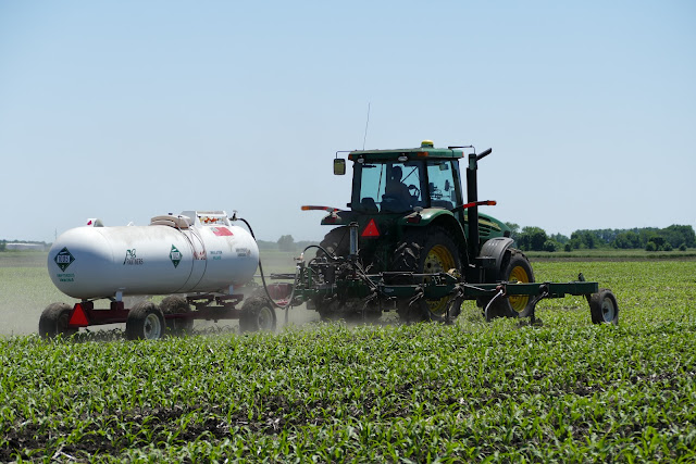 Post-planting management nitrogen anhydrous ammonia sidedress