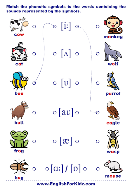 Phonics worksheet - matching vowel sounds to IPA symbol