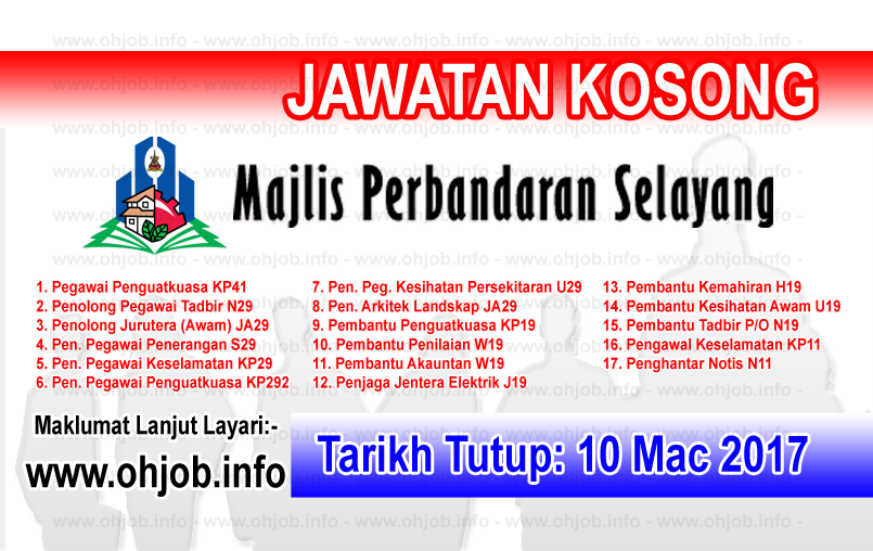 Jawatan Kosong MPS - Majlis Perbandaran Selayang (10 Mac 