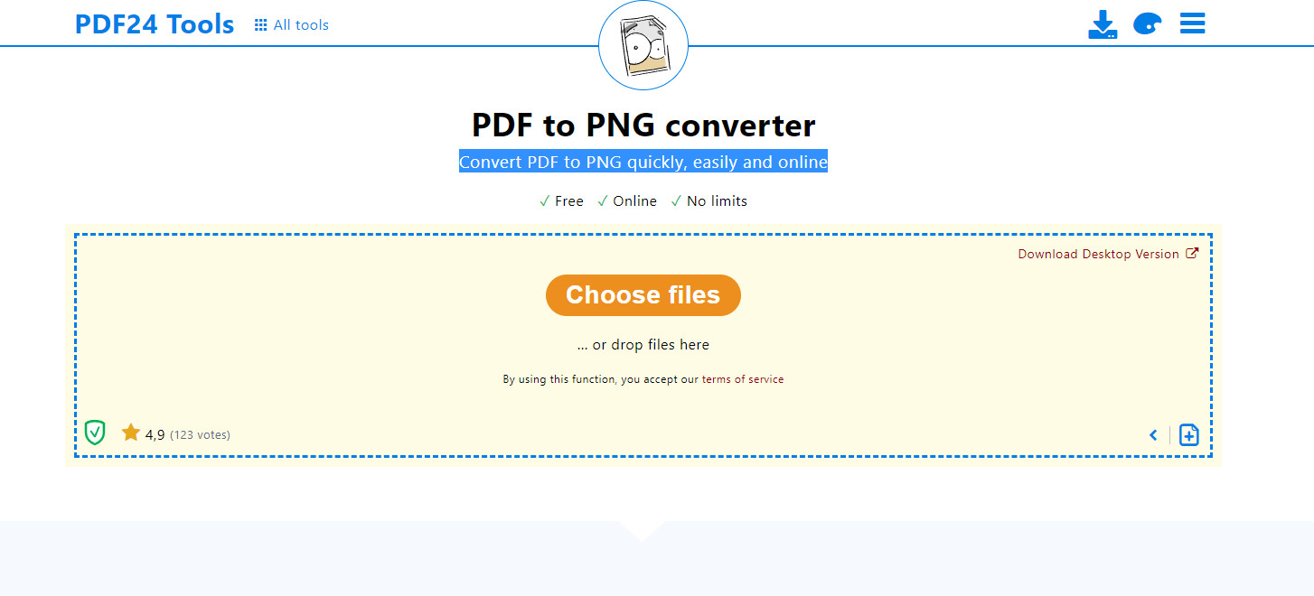 Convert PDF to PNG quickly, easily and online