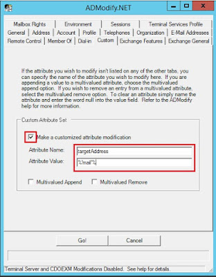 ADModify targetAddress to mail