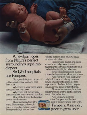 Pamper diaper 1970s advertisements