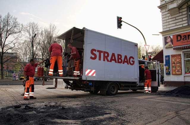 Baustelle Straßenbauarbeiten, Lübecker Straße / Turmstraße, 10559 Berlin, 03.04.2014