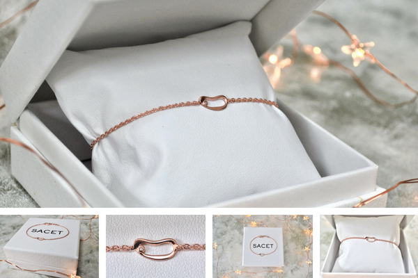 Sacet rose gold marque hoop bracelet